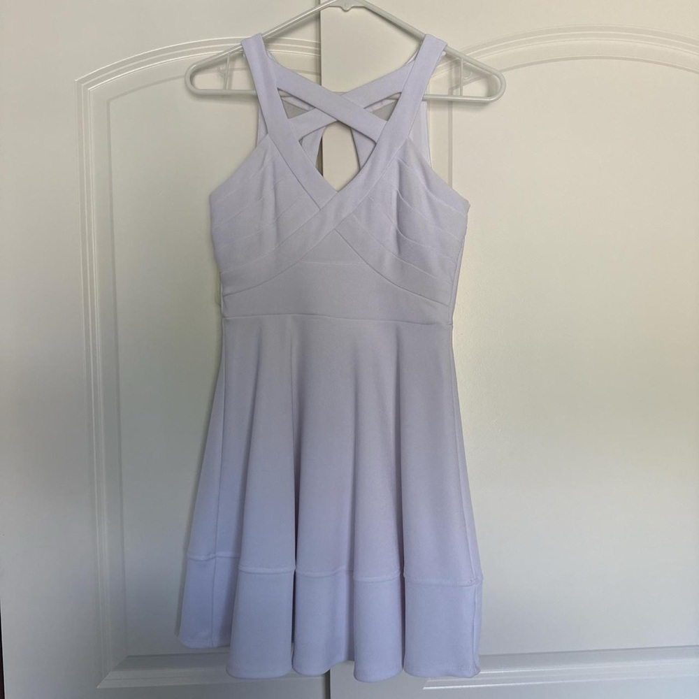White Sleeveless Dress with Cross Back
